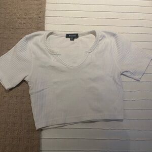 Missguided White Ribbed Crop Top